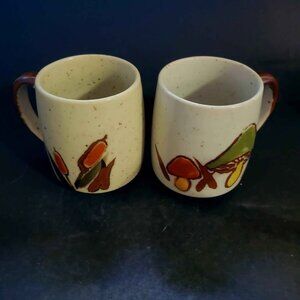 Vintage Stoneware Mugs Produced By Otagiri 1970's